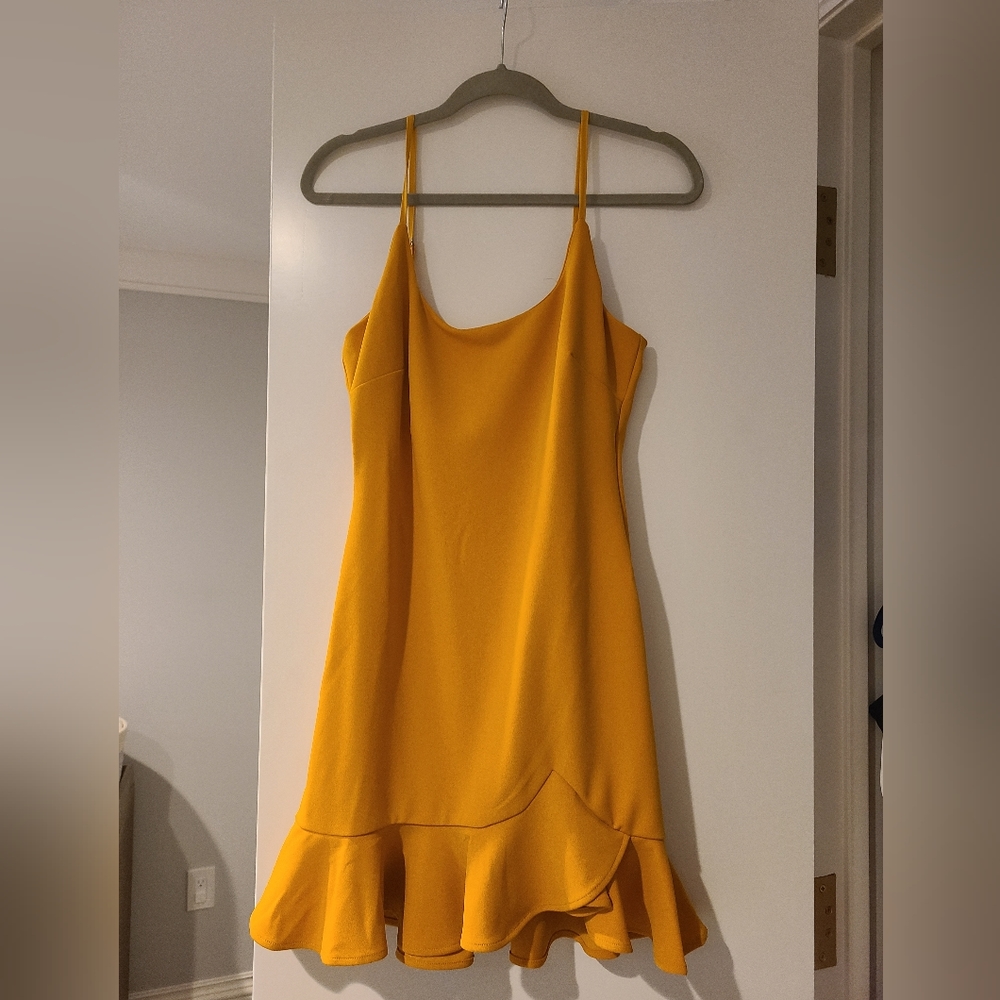 White Fox mustard mini dress